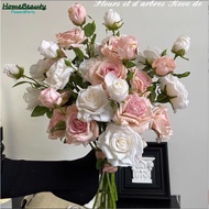 Artificial 3Head Retro Rose Bouquet Home Wedding Decoration Simulation Rose Flowers Handheld Flower 
