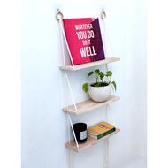 Arata AMTS4515_04 natural wood 3-tier shelf