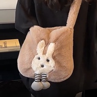 2025 Furry One-Shoulder Messenger Bag Furry Bag All-Match Cute Rabbit Bag Plush Bag Girl 11.10