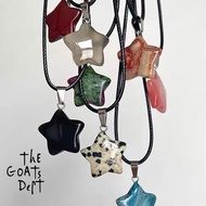 The Goats Dept - Y2K Original Star Stone Necklace / tgd981 Five-Star Shaped studios Necklace Jade Co