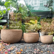 Vintage SAW-PLATED clay pots 13x23 (small) and 17x30 (medium) - Mang Thit pottery village - No.69