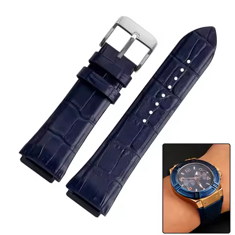 For Guess W0040G1\W0040G2\W0040G3 Series Men's Needle Buckle Blue Rose Gold Buckle 22mm Cow Genuine 