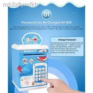 ☞㍿☈ATM Machine with Fingerprint Password Music Coin Bank Cartoon/Mesin Tabung Simpanan Syiling Kartu