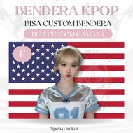 KPOP American Flag Kim Chaewon Kpop Poster/ Kpop Flag/ IZONE Tapestry/ American Flag CUSTOM