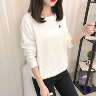 Sweater 2024 Autumn New Solid Loose Versatile Womens T-shirt Casual Top