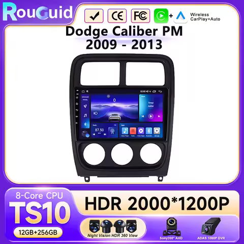 Android 16 Carplay Auto For Dodge Caliber PM 2009 - 2013 Car Radio Multimedia Navigation DSP BT Ster