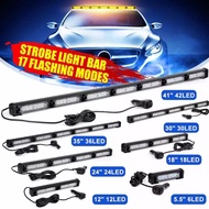 Amber Led Warning Flashing Light Car Roof Emergency Warning Strobe Light Bar 17 Flash Mode Waterproof 12/24V Truck Lorry