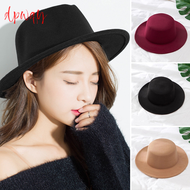 [Dpwqy] Chapeau Fedora À Large Bord สำหรับผู้หญิง,Casquette Jazz Pfemme,Casquette Andertro Britannique,Canotier Classique,Chapeaux Plats,Solide,Auto Et Hiver