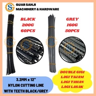 GRASS TRIMMER LINE TEETH 3.0MM 3.2MM BLACK 200G GOOD GARDENER GREY 160G TOKEN ZIG ZAG TALI PEMOTONG 