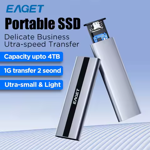 Eaget NVME Portable External SSD 1TB External Solid Hard Drive 5Gbps USB C 3.2 GEN 2 SSD 512G 2TB fo