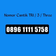 Nomor cantik Three maju mapan 5758 Rapi 0896 1111 5758