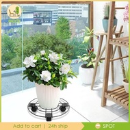 [Ihoce] Plant Stand with Plant Saucer Rolling Plant Stand Plant Tray Roller with 4 Casters Iron Pallet Trolley for Office Shop