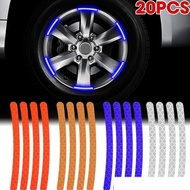 Apen 20pcs Glow In The Dark Sticker For Car Rims Motorcycle Vehicle Sticker Reflective Strip Bicycle Wheel