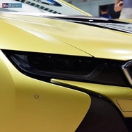 2 Pcs Car Headlight Protective Film Headlamp Restoration Transparent Black TPU Sticker For BMW i8 20
