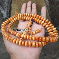 KAYU Tasbih 99 Flat Pine Wood Mentos