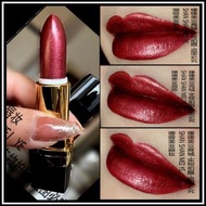 Pearl Poseidon Red Lipstick Noble Elegant Satin Deep Wine Red Lipstick Deep Ruby Red