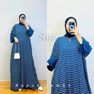 Seya Premium Kaftan Motif Garis by Rayon Jumbo - Daily Gamis Daster Kaftan mewah simple elegan