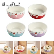 [MagiDeal] Ceramic Hamster Food Bowl Small Animals Food Water Bowl Stable Rabbit Food Dish for Chinc
