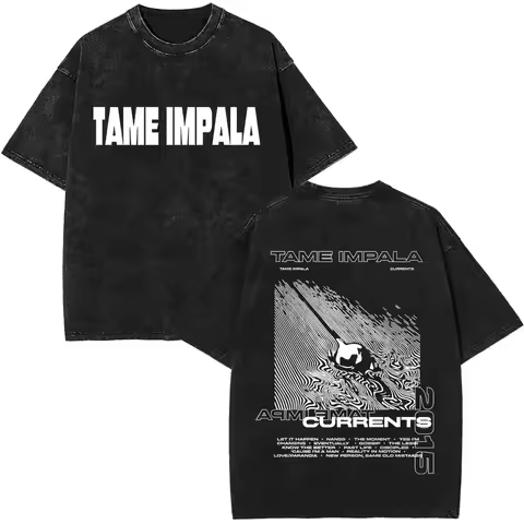 Washed Pop Rock Band Tame Impala Album Logo T Shirt TInner Speaker T-shirt Lonerism T Shirt Currents
