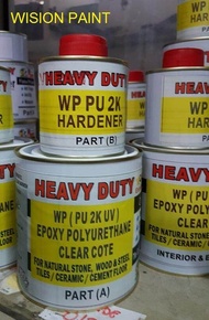 1L WP PU 2K EPOXY Clear Coat ( WITH HARDENER ) FOR FLAKE COLOUR EPOXY CLEAR COATING / HEAVY DUTY