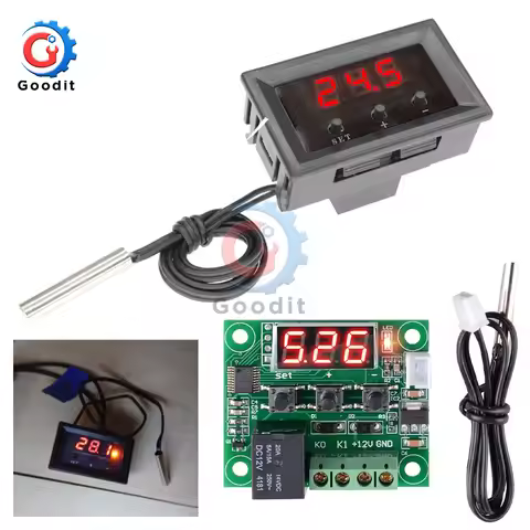 W1209 Digital Thermostat Temperature Controller DC 12V Regulator Thermoregulator Incubator NTC Senso