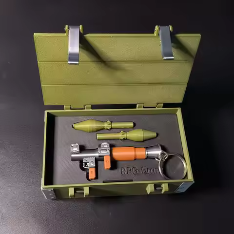 3D Printing Plastic RPG Rocket Launcher Capable of Firing Soft Bullets Gun Keychain Portable EDC Too