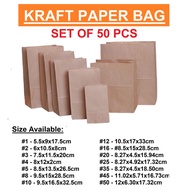 Kraft Brown Paper Bag (100 Pieces) / Grocery Paper bag / Kraft Paper Bag