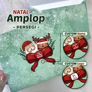 Amplop Kartu Natal Custom Nama Tulisan Christmas Envelope Design DWS