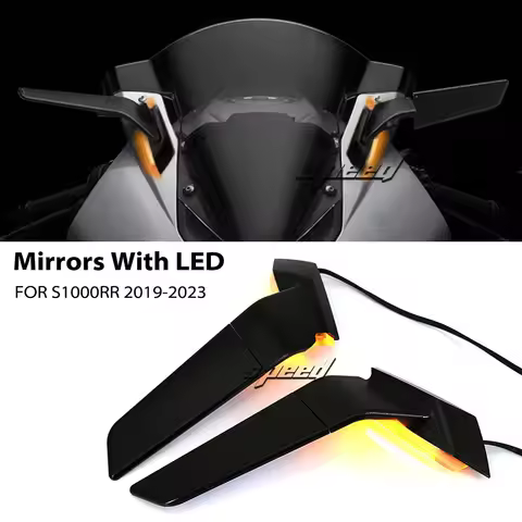 Motorcycle Rearview Rear View Side Mirrors With LED Turn Signal Light For BMW S1000RR S1000 RR S 100