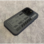 Gray Aviation Label Phone Case - Flight Ticket Sticker Trendy Design