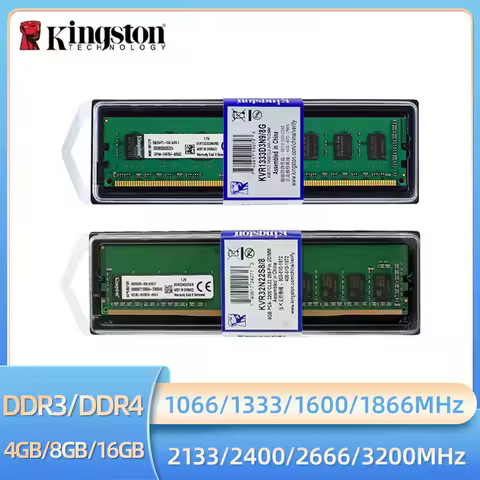 Kingston Memoria Ram DDR3 4GB 8GB 1066 1333 1600 1866MHZ DDR4 16GB 2133 2400 2666 3200MHz Desktop Me