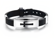 Stylish stainless steel cross bangle - modern fashion bracelet for Men - trending accessory