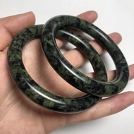 Natural Tibetan Jade Bracelet Thick Round Bangle Medicine King Stone Jade Bracelet  Health Preservation Dark Green Jade Bracelet