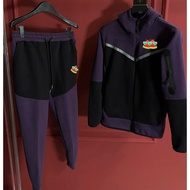 Men's sports set with purple and black color combination and stylish closed hood BT888MT