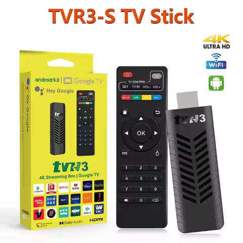 Mini TV Stick 4K Android TV TVR3-S WIith Cortex A53 Wifi 2.4G HDR10 YouTube Remote Control Home Thea