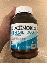(新版 400粒) ~ BLACKMORES 無腥味魚油丸 1000 (BLACKMORES Odourless Fish Oil) 到期日:2024年 01月