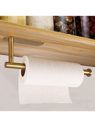1入浴室掛式卷紙架，防銹不鏽鋼衛生紙掛架、毛巾架，無需鑽孔的廚房抹布架、置物架，適用於濕潤空間，如浴室和廚房