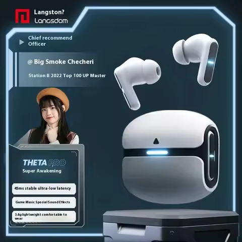 Langsdom Theta Pro Bluetooth Earphones Noise Reduction Bluetooth 5.3 Low Delay Long Wireless Battery