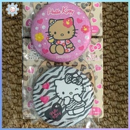 LEFT 2Pcs Y2K Aesthetic Shiny Hello Kitty Badge Kawaii Zebra Pattern Hello Kitty Badge Bapa Decorati