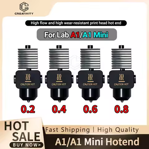For Bamboo Lab A1 Mini Hotend Kit 0.2/0.4/0.6/0.8MM Nozzle Hardened Steel For Lab A1 Nozzles Assembl
