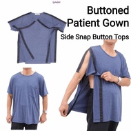 LYNDON Buttoned Patient Gown, Breathable Skin-Friendly Bedridden Elderly Care Clothing, Adaptive Rec