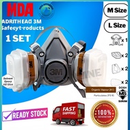 [ORIGINAL] 3M 6200 Reusable Respirator + 3M 6051 A1 + 3M 5935 P3 R + 3M 501 (7 Pieces Set) Gas Mask 