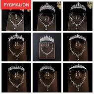 Jewelry Set ( Tiara + Necklace + Earrings ) Crystal Wedding Bride Accessories Luxury Crystal Bridal 