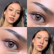 คอนแทคเลนส์(มินิ) Azahe Brown / Gray (Lovelylens) ⭐️ลายฮิต ขายดีมาก กรองแสงกันยูวี