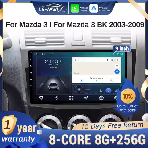 For Mazda 3 l For Mazda 3 BK 2003-2009 Car Radio Multimedia Navigation GPS Wireless CarPlay 4G Touch