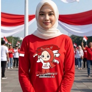August 17th T-shirt, hijab/ 675 can be worn by men and Wanita 8th Indonesian Independence Day t-shir