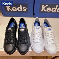 Keds new leather lace-up increased thick-soled casual shoes women's white shoes and small black shoes comfortable studen hot sale
