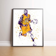 Kobe_Bryant_lakers_Black_Mamba Sport_Poster บาสเก็ตบอล__ พร้อมกรอบติดผนังศิลปะผ้าใบประดับพิมพ์รูปภาพ