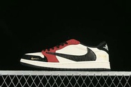 Travis Scott x Fragment Design x Air Jordan 1 Low OG SP AJ1 FOG聯名 拼接酒紅 低幫文化休閑板鞋 LD2025 012765
