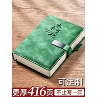 Notebook Meeting Notes A5B5Printable logo Mounted2024Business Thickened Simple Line Soft Leather Not